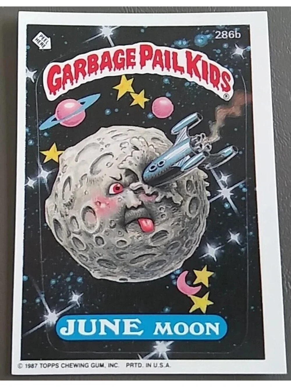 1987 TOPPS GARBAGE PAIL KIDS 286B JUNE MOON